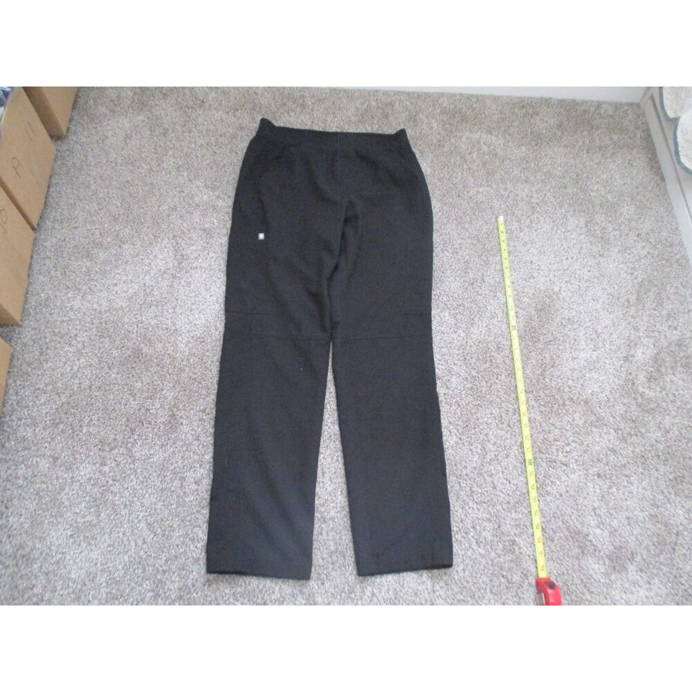 FIGS Technical Collection Scrub Pants M Black Solid Polyester Blend